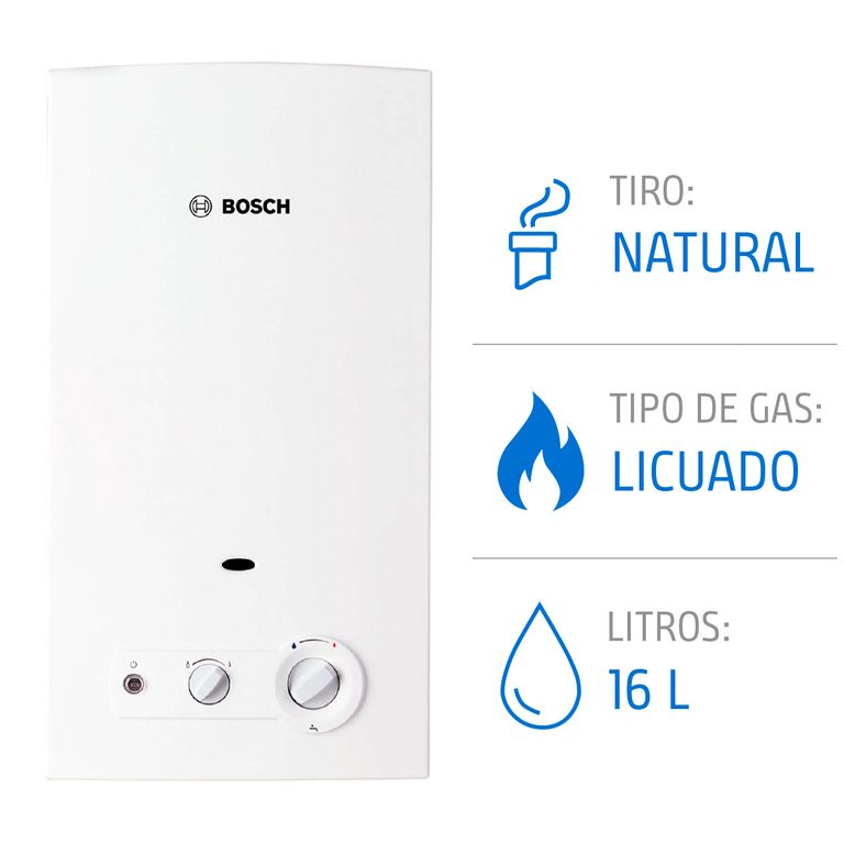 Calefont 16 Litros Gas Licuado Tiro Natural Ionizado