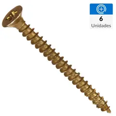 FIXSER - Tornillo Tirafondo Madera 2-1/2 " 10 mm 6 unidad(es)