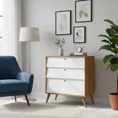 KIDSCOOL - Cómoda 3 Cajón(es) GOLD 20209 88.7x97.5x43.7 cm Gris/Eco wood