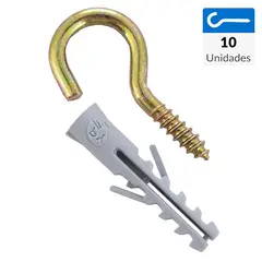 FIXSER - Tarugo con cáncamo 4 mm 10 unidades