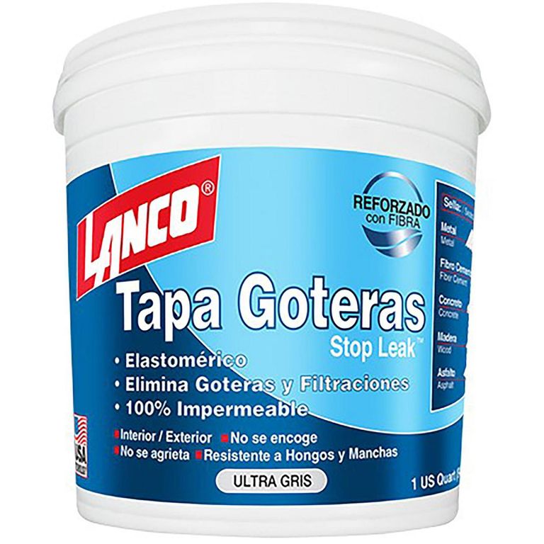 Tapagoteras Gris 1 Galón para Techos