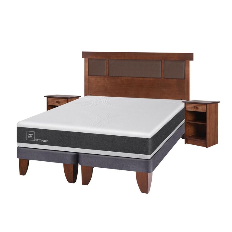 CIC Cama Europea Ortopedic 2 Plazas Bd + Muebles