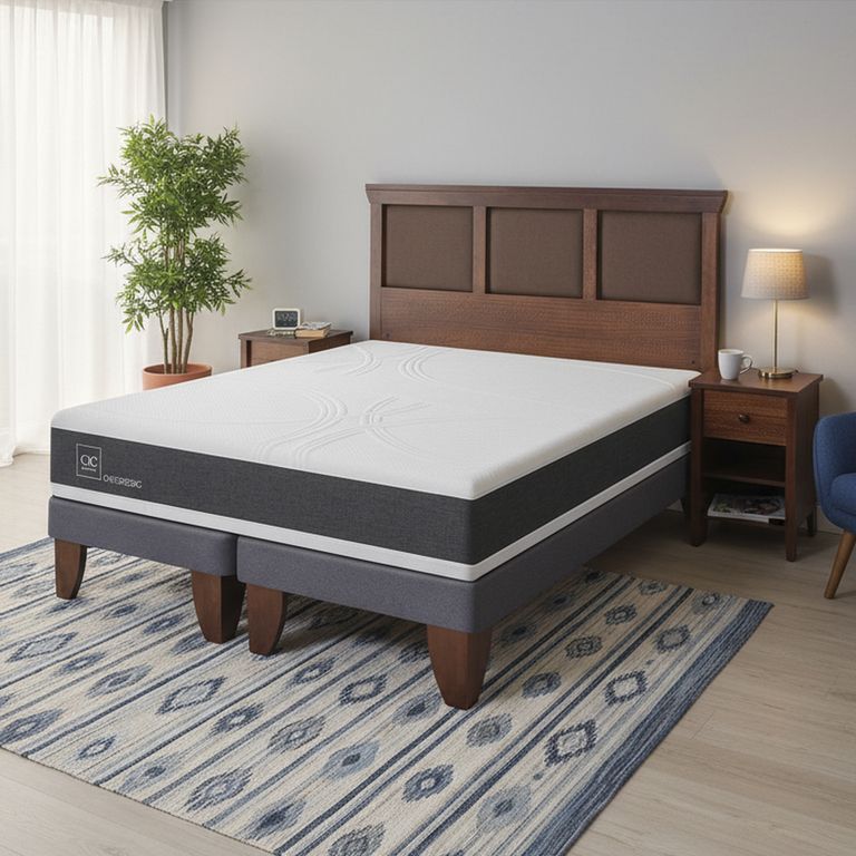 CIC Cama Europea Ortopedic 2 Plazas Bd + Muebles
