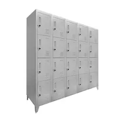 MALETEK - Locker 20 Puerta(s) 20 Cajon(es) 20 Repisa(s) 137xx45 cm Gris