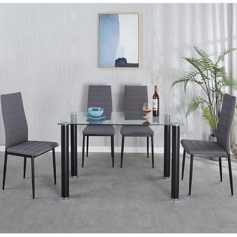 Juego de Comedor Shade 4 Sillas Mesa Rectangular 70x75x120 cm Café a $99.990