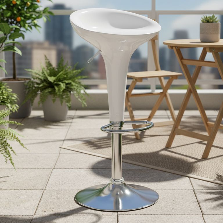 Silla Bar Tulipa Blanco 87.5x43.5x41 cm