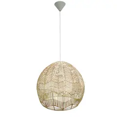 WICKER LAMP CHILE - Lámpara Colgante Huilén Mimbre Blanco