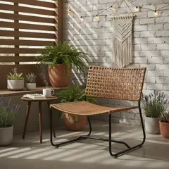 DECO MIMBRE - Sillón Carolina mimbre 80x70x45 cm Natural