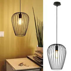 EGLO - Lámpara colgante acero negro E27 1X60W
