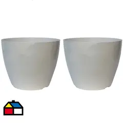DECOGREEN - Set 2 Maceteros Biodegradables de Silicona 24x18 Blanco