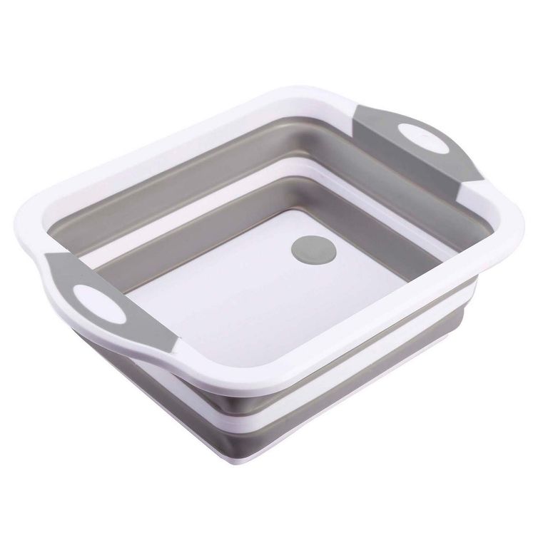 Canasta Colapsable Blanco/Gris
