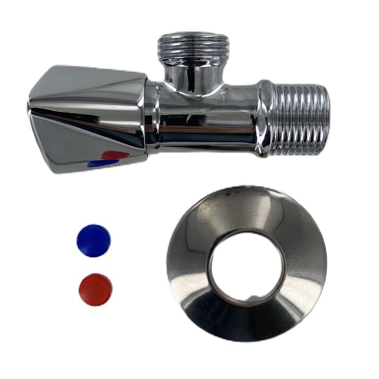 Llave Angular Cromada 1/ 2"X1/ 2" Cierre Cam Para Lavatorio