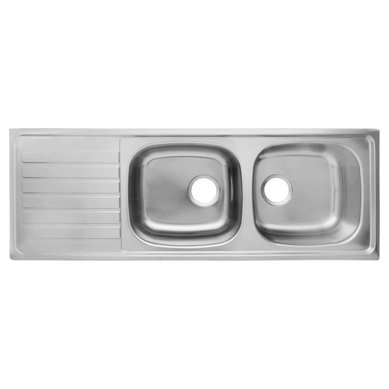 Lavaplatos Empotrado 2 Cubeta(s) 123.5x15.5x44 cm Acero inoxidable