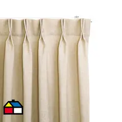 JUST HOME COLLECTION - Cortinas de Telas Modelo Tela Gruesa Color Beige Con Instalación Y Riel Incluido Con Medidas en Ancho Entre 75 cm