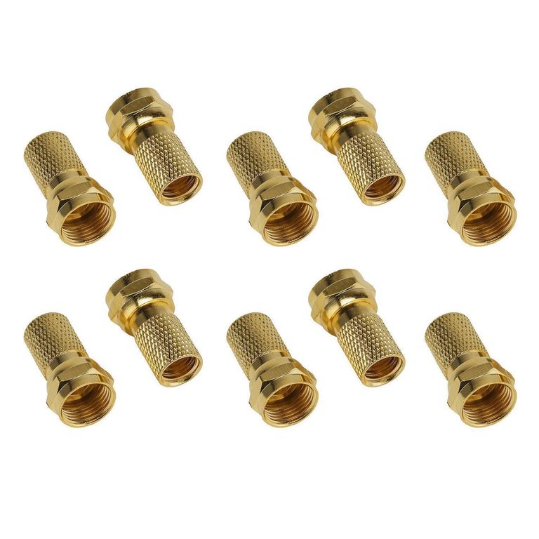 Pack De 10 Conectores Tipo F Atornillables Para Cable Coaxial Rg6
