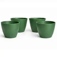 DECOGREEN - Set 4 Maceteros Biodegradables de Silicona 24x18 cm Blanco