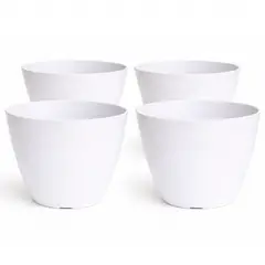 DECOGREEN - Set 4 Maceteros Biodegradables de Silicona 24x18 cm Terracota