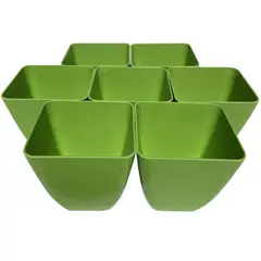 DECOGREEN - Set 7 Maceteros Biodegradables Cuadrado 7 verde