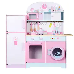 KIDSCOOL - Cocina madera Vintage refrigerador y accesorios