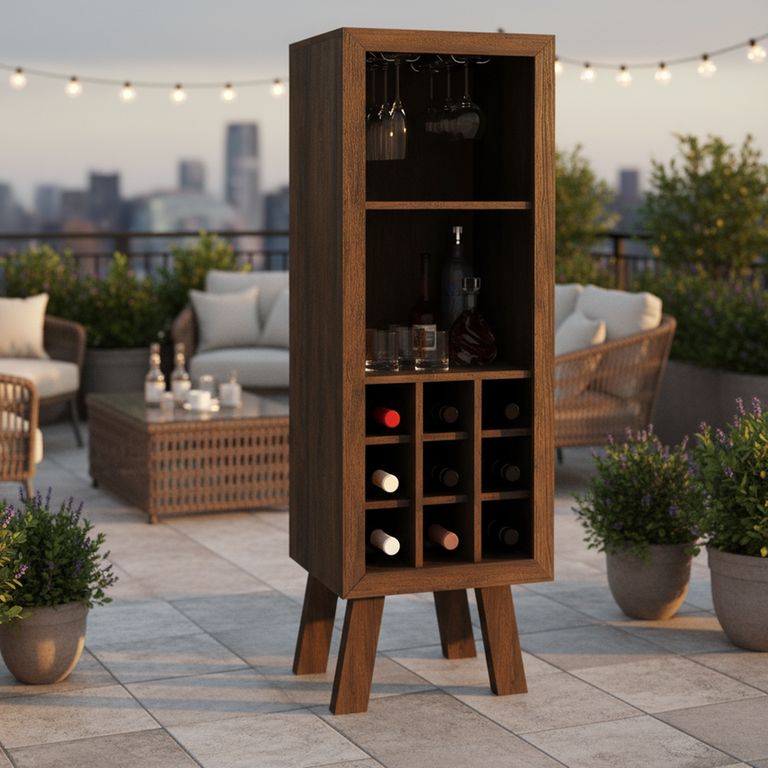Bar Alto 44.8x135x37.5 cm Café rustico