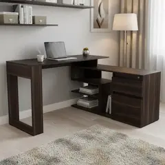TUHOME - Escritorio Alteza 121,5x73,5x137,5 cm Habano