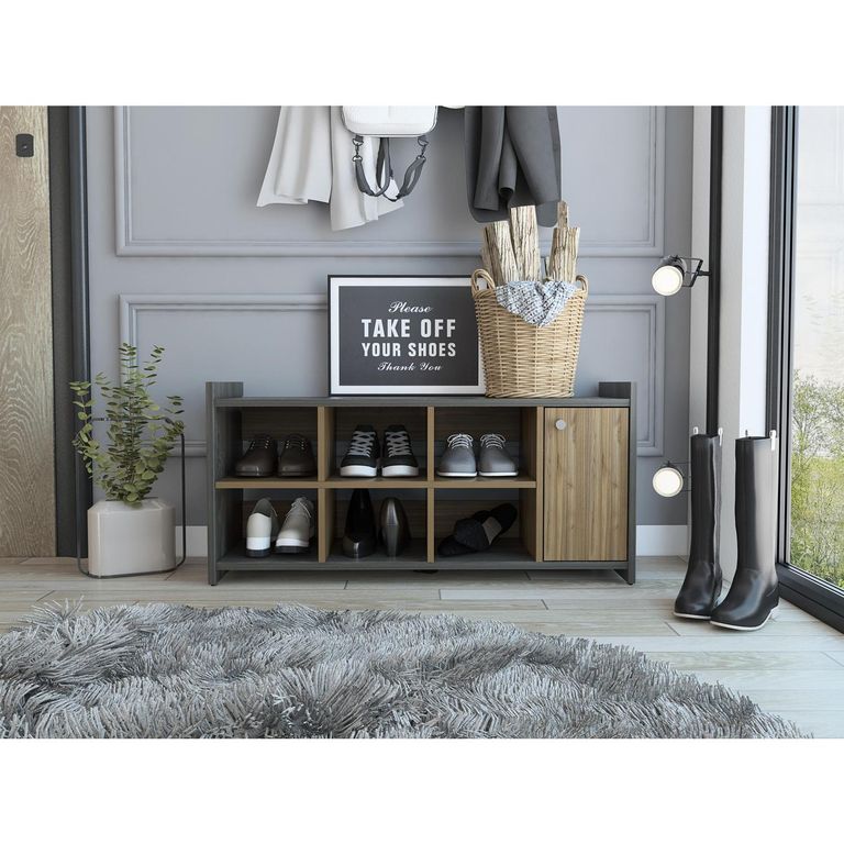 Zapatera Z-101-P MDF 6 Nivel(es) 100.6x48.1x35.7 cm Carbón/Gales