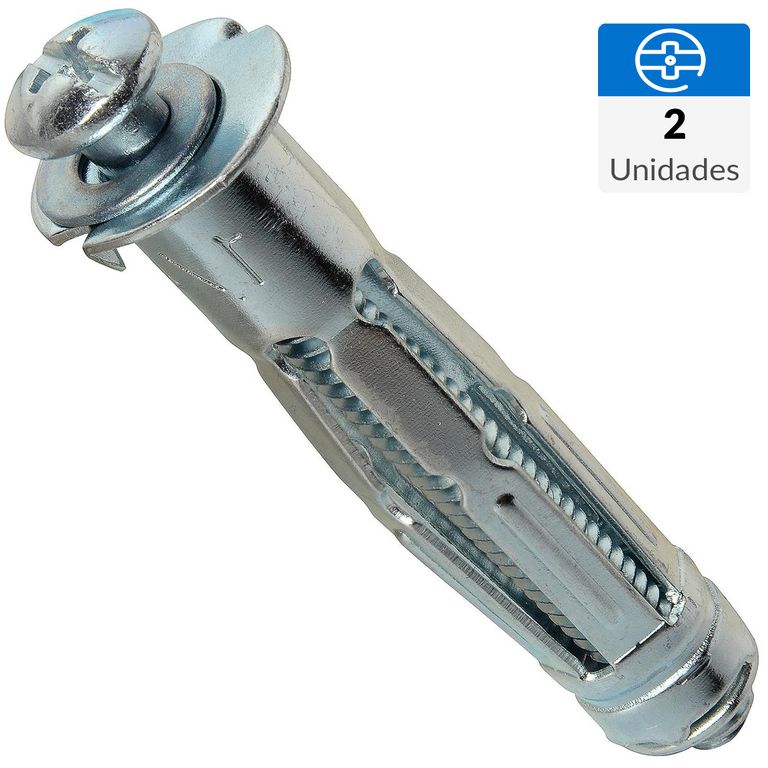 Anclaje para pared hueca 1/4" 2 unidades