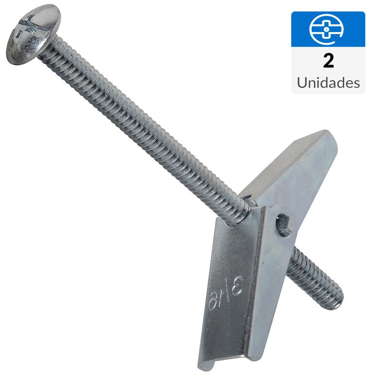 Anclaje tipo mariposa 3/16"x3" 2 unidades