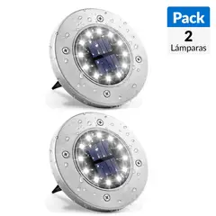 LEDZONE - Pack 2 Estacas Solares Led Piso 0.06 W IP44 84 lm Luz Cálida