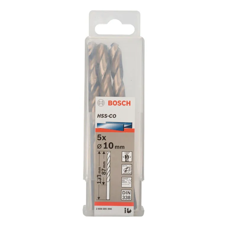 Lot De 5 Forets En Acier Cobalt Irwin HSS – 10,0 Mm, Longueur 133 Mm – Pour Perçage Précis Et Durable
