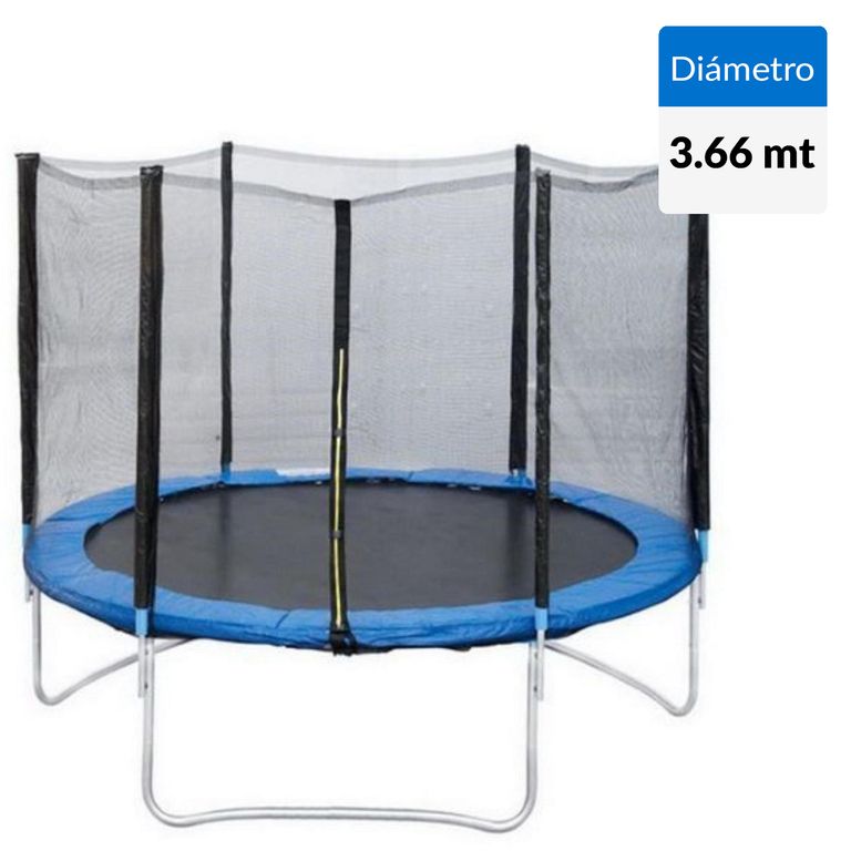 VADELL Cama Elástica 366x235x366 cm Azul/Negro