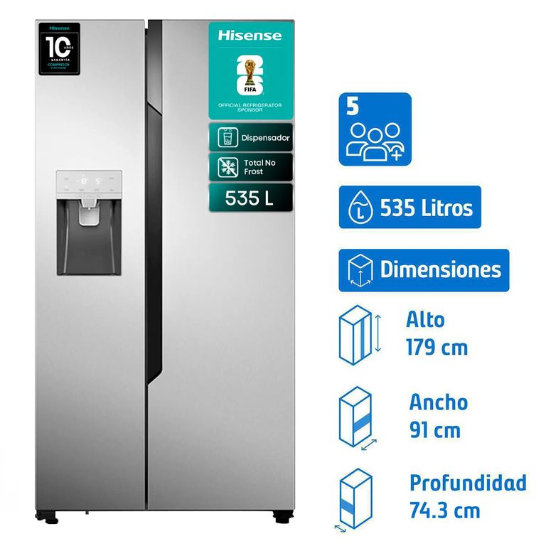 Refrigerador Side by Side No Frost 535 Litros Inox RC-70WS
