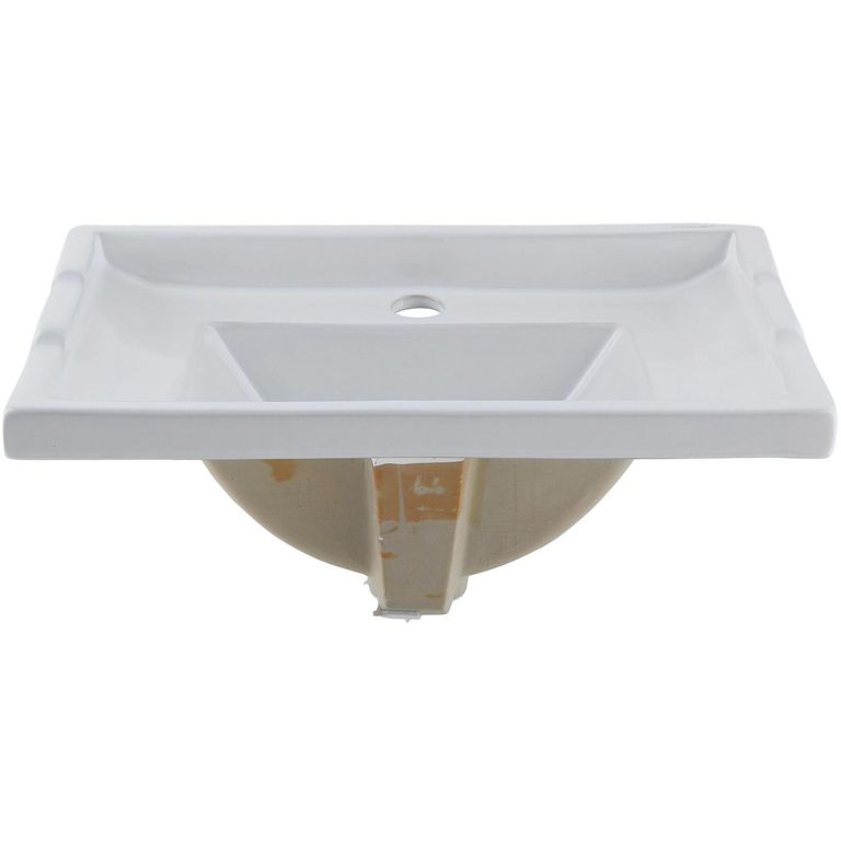 Cubierta Vanitorio Forma Rectangular Loza 60x19x47 cm Blanco