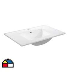 STRETTO - Cubierta Lavamanos Forma Rectangular Loza 83x19x48 cm Blanco