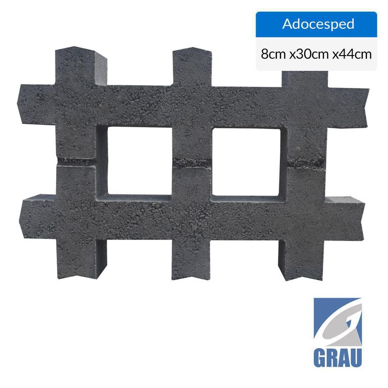 Adocesped gris de 30x44x8 cm
