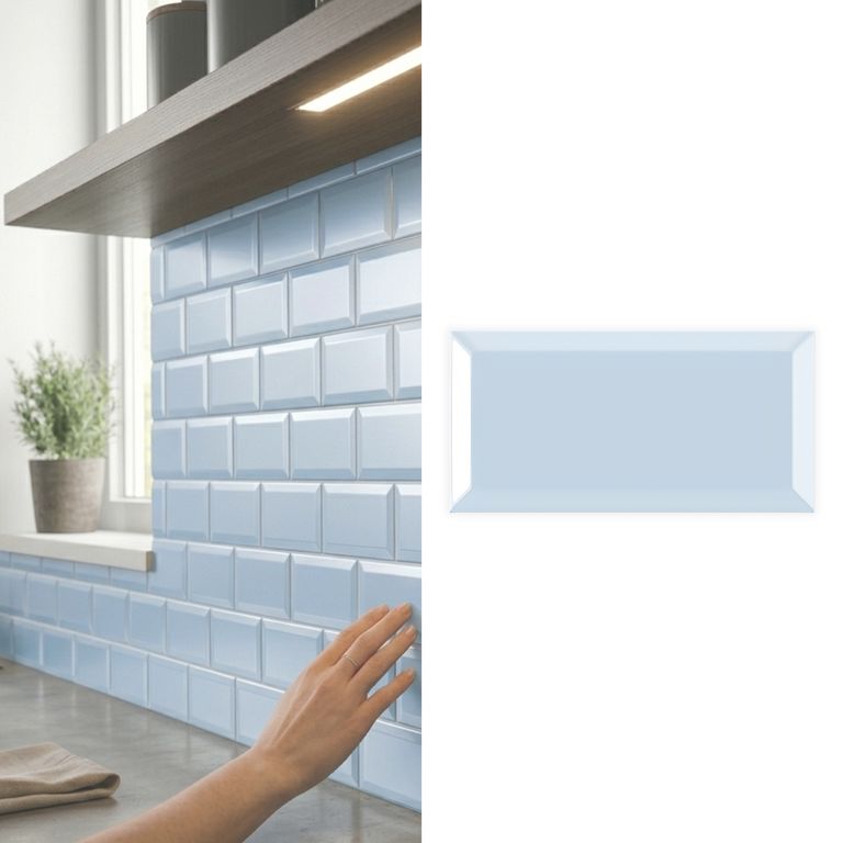 Cerámica Muro 10x20 cm Metro Celeste 1 m2