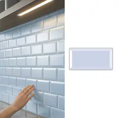 SUPER CERAMICA - Cerámica Muro 10x20 cm Metro Celeste 1 m2