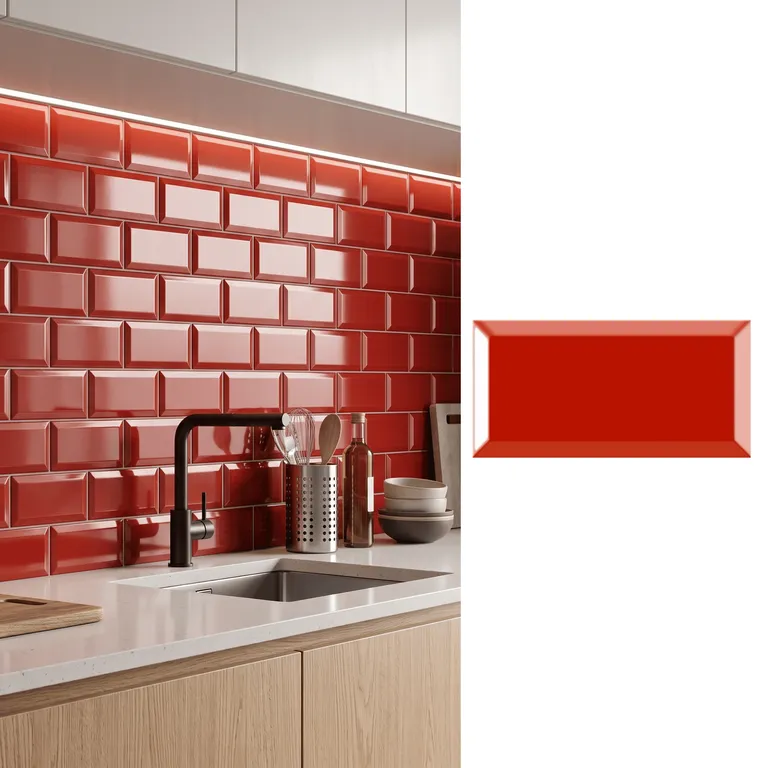 Cerámica Muro 10x20 cm Metro Rojo 1 m2