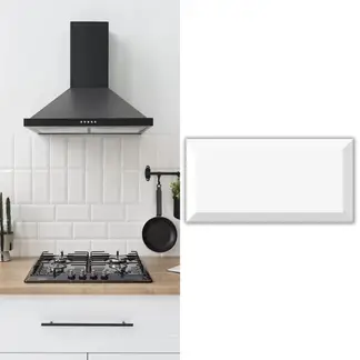 SUPER CERAMICA - Cerámica Muro 10x20 cm Metro Blanco Brillo 1 m2