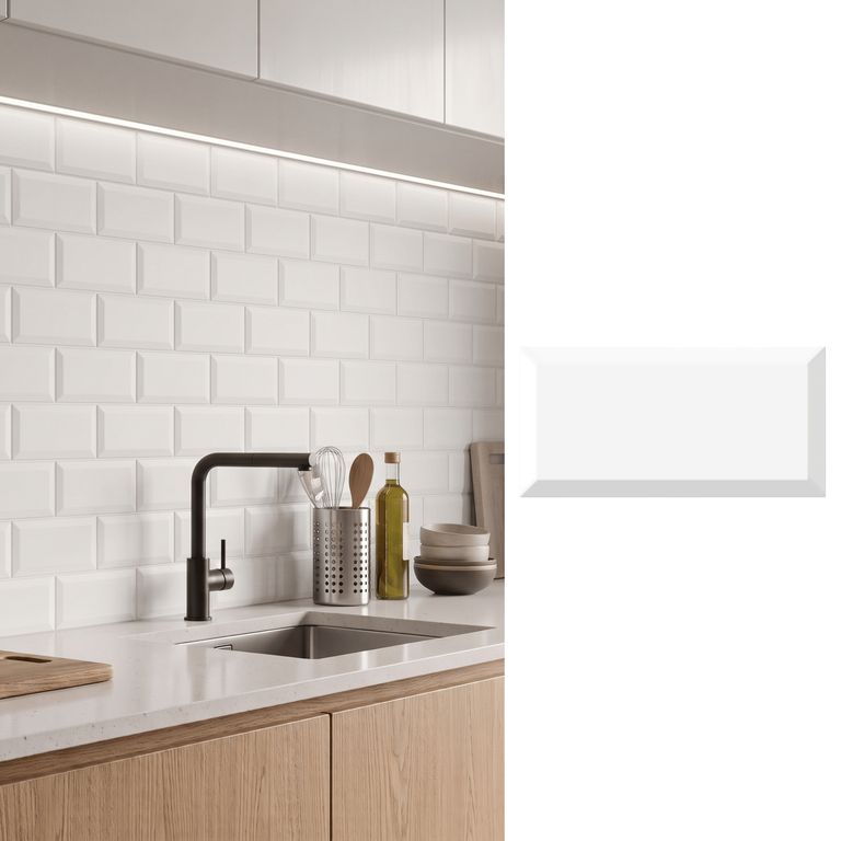 Cerámica Muro 10x20 cm Metro Blanco Mate 1 m2