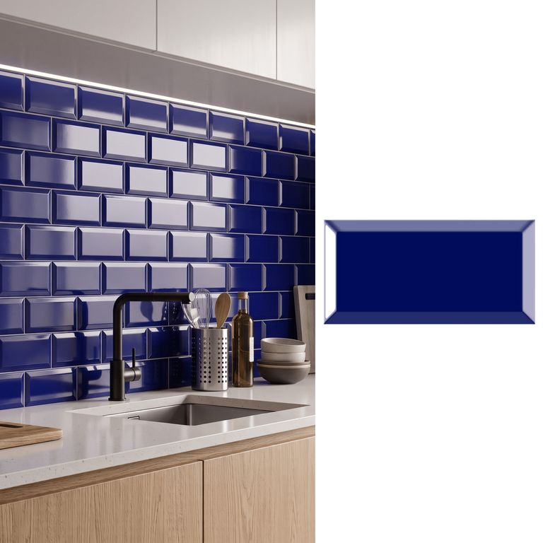 Cerámica Muro 10x20 cm Metro Azul 1 m2