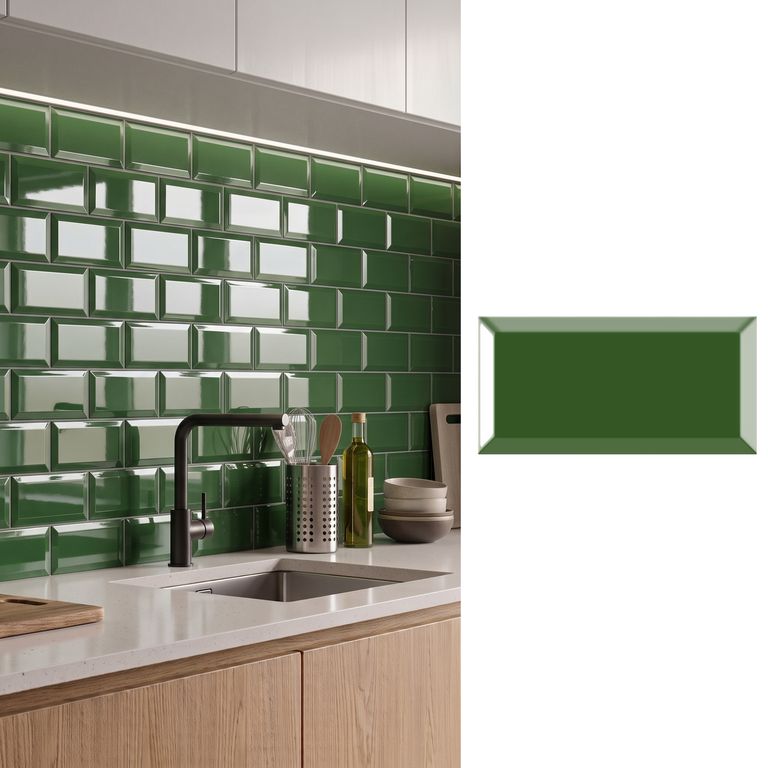 Cerámica Muro 10x20 cm Metro Verde 1 m2