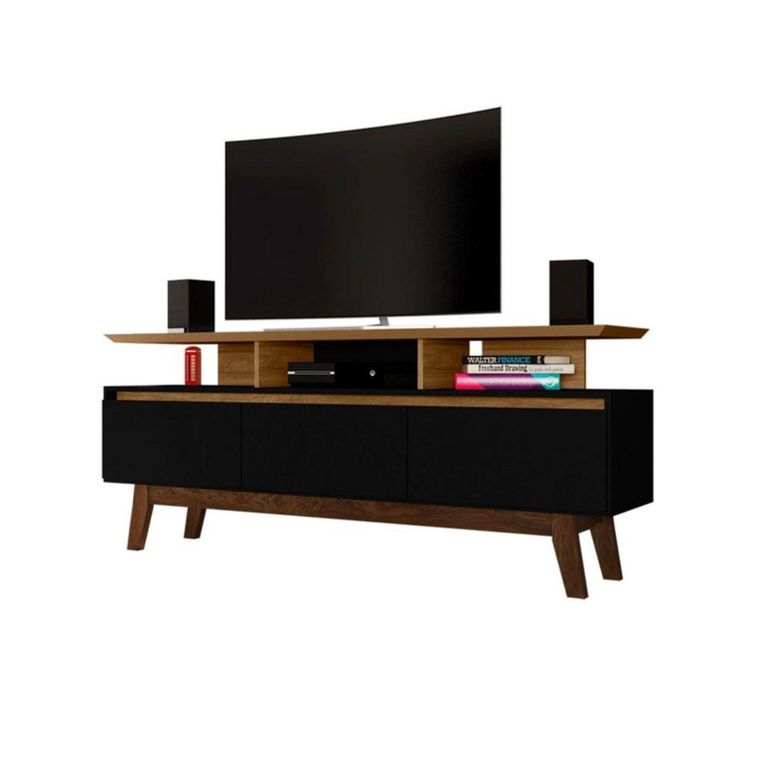 Rack TV 60" Rubí 66x160x38 cm Canela Negro