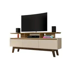HOGA - Rack TV 60" Rubí 66x160x38 cm Canela Blanco
