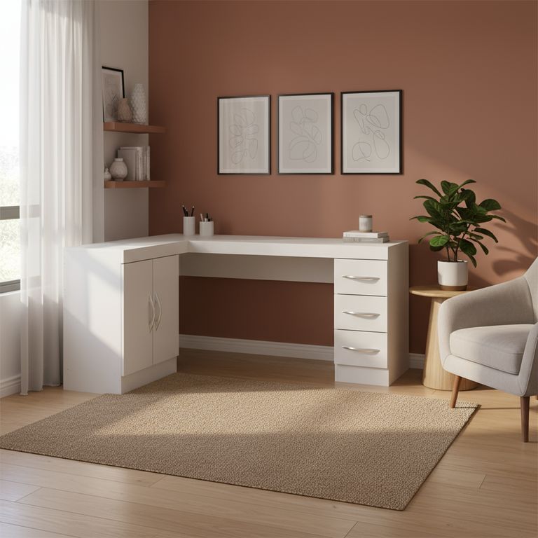 Escritorio Tek 156x76x47 cm Blanco
