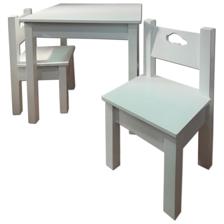 Mesa con Sillas Infantil Blanco 60x60x60 cm