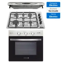 SINDELEN - Kit horno empotrable HE7200+Encimera CEG-4600+Campana CA610