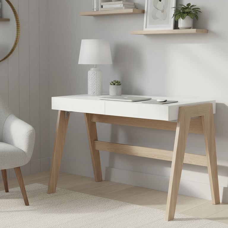 Escritorio 77,5x63,5x120 cm MDF blanco