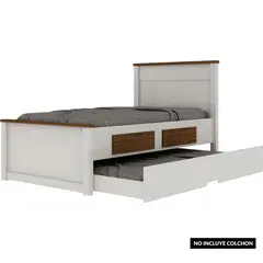 DECOCASA - Cama Nido 1.5 plazas Houston Blanco