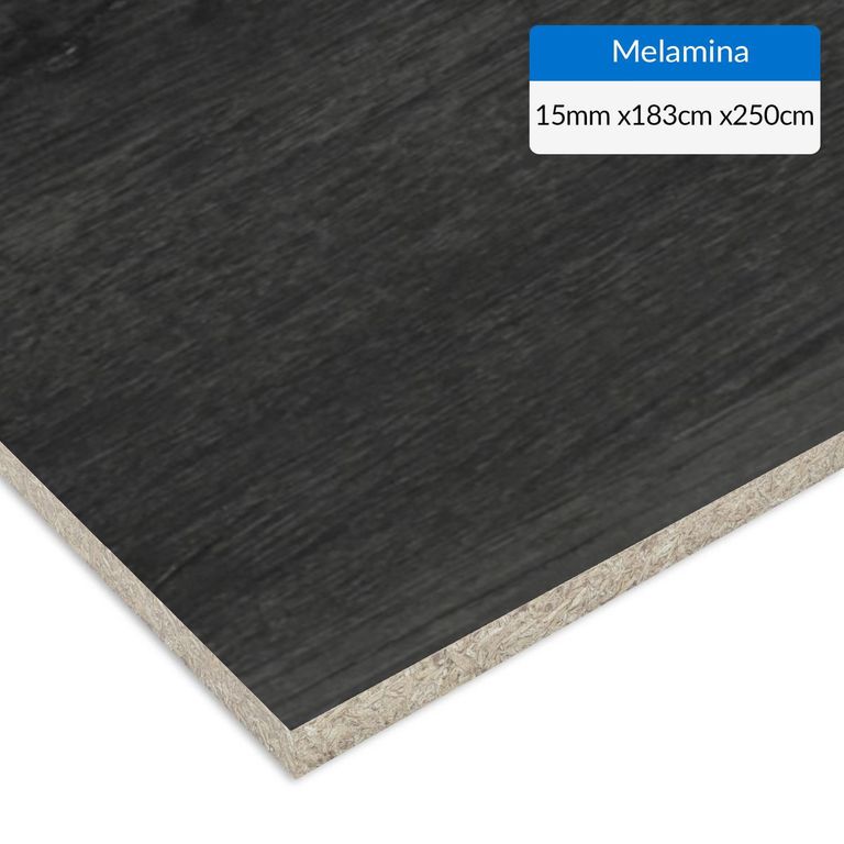 Melamina Negro 15 mm 183x250 cm